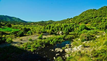 Panorama tipico del Supramonte sardo. Provincia di Nuoro, Sardegna. Italy