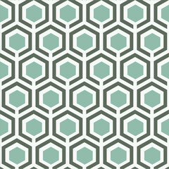 Hexagon Pattern Geometric Linen Grey Green. Design Material  Curtain Fabric, wallpaper, wrapping paper
