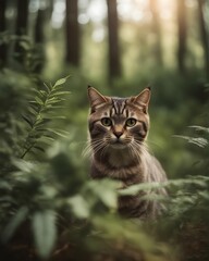 Fototapeta premium cat in the garden