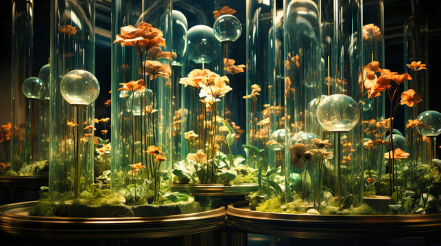Floating gardens in a zero-gravity space