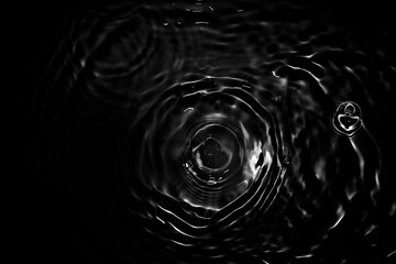 Natural water surface with abstract black softness. - obrazy, fototapety, plakaty