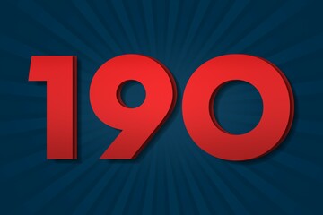 190 one hundred and ninety Number count template poster design. anniversary