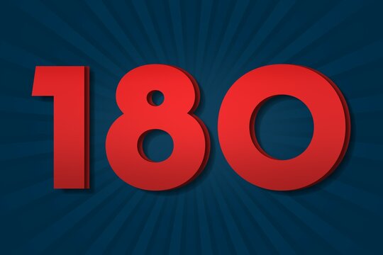 180 one hundred and eighty Number count template poster design. letter icon