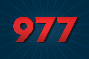 977 nine hundred and seventy-seven Number count template poster design. element letter