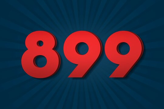 899 eight hundred and ninety-nine Number count template poster design. icon year