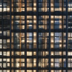 A pattern of illuminated windows in a skyscraper at night3