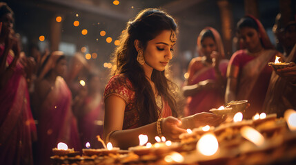Diwali Festival in an Indian Temple: Vibrant Hindu Traditions and Celebrations
