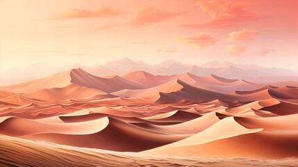 Fototapeta na wymiar Desert dunes with shifting shadows