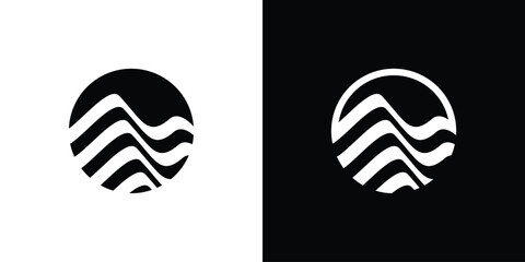 logo design element of mountains combined with waves
