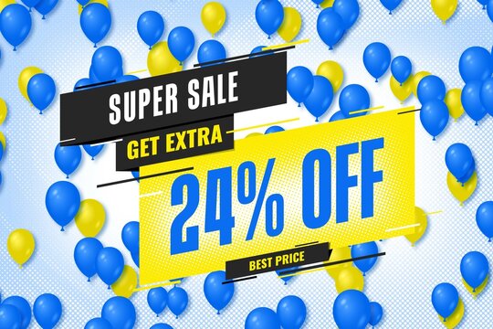 24 twenty-four Percent off sale discount shopping banner. frame wedding