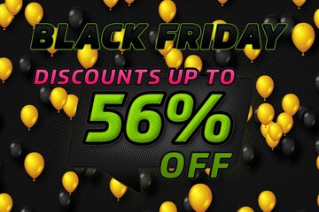 56 fifty-six Percent off sale discount shopping banner. fashion offer