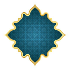 Luxury golden red islamic royal title frame arabic style text box banner clipart