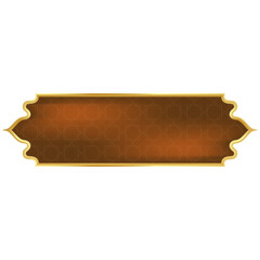 Luxury golden set arabic islamic banner title frame text box in transparent background	
