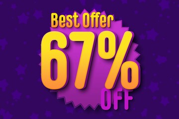 67 sixty-seven Percent off super sale black friday shopping halftone. discount offer