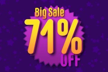 71 seventy-one Percent off super sale black friday shopping halftone. flash sale offer