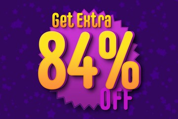 84 eighty-four Percent off super sale black friday shopping halftone. sale star