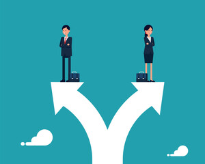 The couple person has different opinions. Conflict of opinion