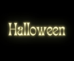 Halloween neon text on dark background