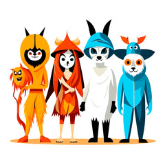 Scary Costume halloween illustration