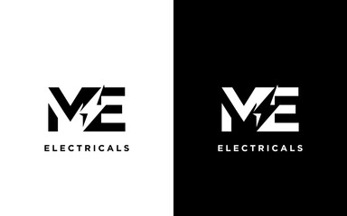 ME Initial logo concept with electric template vector