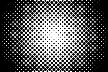 Radial halftone background vector pattern. graphic technology