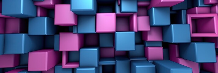 pink and blue 3d square cubes background wallpaper