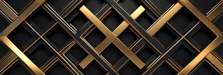 3d black and gold boxes background 