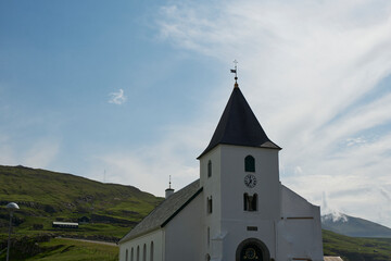 A white church in Faroe Islands
