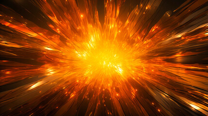 Radiating rays in golden yellow