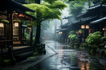 日本の京都風の町並み（京都・奈良・寺院・神社） - obrazy, fototapety, plakaty