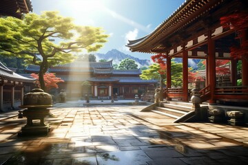 Fototapeta na wymiar 日本の京都風の町並み（京都・奈良・寺院・神社）