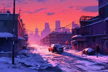 Tafelkleed Winter city landscape © Михаил Н