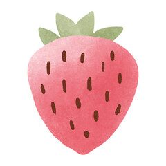 A charming hand-drawn strawberry doodle featuring a pink berry with artistic details, showcasing creativity and seasonal fruit inspiration. © BNMK0819