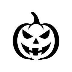  Funny Halloween pumpkin silhouette . Vector illustration isolated on a white background 