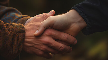  Father holding his son's hand