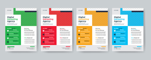 Modern Creative Corporate business, digital marketing agency flyer Brochure design, cover modern layout, annual report, poster, flyer in A4 template
