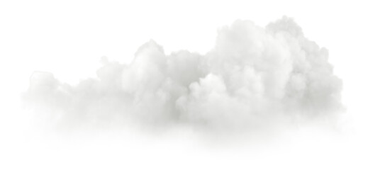 Horizontal daylight clouds shapes cut-out on transparent backgrounds 3d rendering png