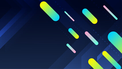 Blue green and yellow gradient abstract background with geometric shape