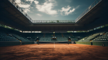 Grand Slam Tennis Court: Where Legends Compete - Powered by Adobe