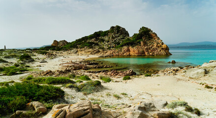 Panorama dell'Isola di Spargi. Arcipelago della Maddalena. Sardegna, Italy