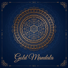Golden Mandala Art Vector illustration traditional
