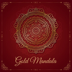 Golden Mandala Art Vector illustration traditional