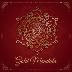 Golden Mandala Art Vector illustration traditional