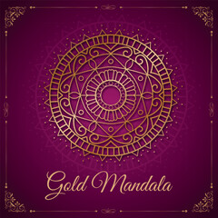 Golden Mandala Art Vector illustration traditional