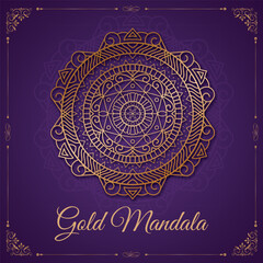Golden Mandala Art Vector illustration traditional