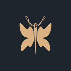 Obraz premium Sewing Butterfly elegant logo design