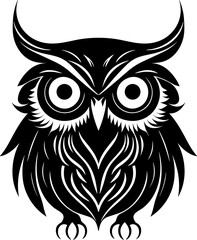 Drawing of an owl. Isolated on a white background. Vector EPS-10