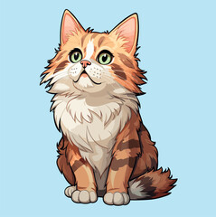 cute cat dynamic posture sticker