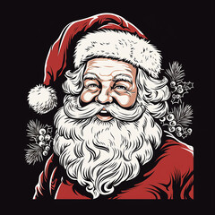 santa claus, santa illustration, sticker, christmas, new year, cute little santa, grandfather frost, vector