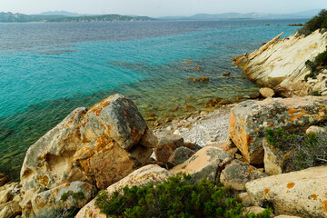 Panorama dell'Isola di Spargi. Arcipelago della Maddalena. Sardegna, Italy